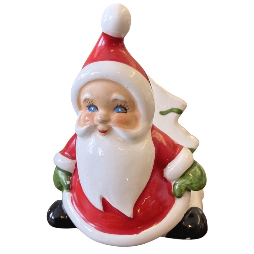 Vintage MCM Christmas Holiday‎ Kitchy Lefton Santa Claus Napkin or Letter Holder